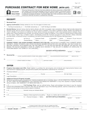 Purchase Contract for New Home