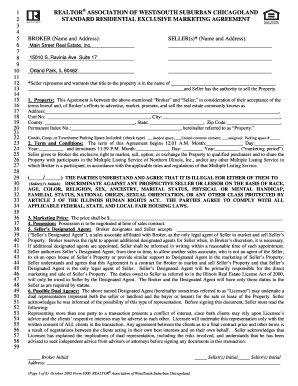 Standard Residential Exclusive Marketing Agreement