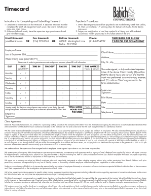 Staffing Service Timecard
