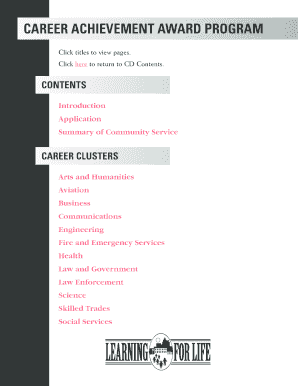 Career Achievement Award Application