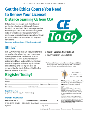 California Chiropractic Association Ethics Course Registration