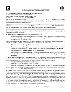 Exclusive Right to Sell Contract