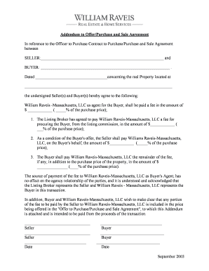 Addendum to Purchase and Sale Agreement