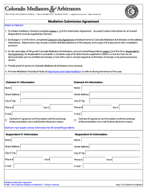 Colorado Mediation Submission Agreement
