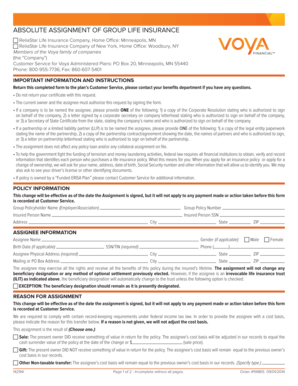 Absolute Assignment of Group Life Insurance