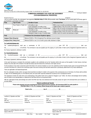 Commission Agreement Form for Lease &amp;amp