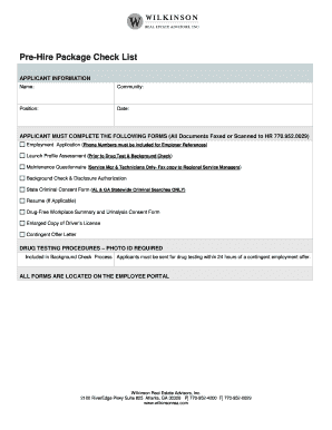 Wilkinson Real Estate Pre-Hire Package