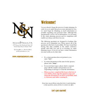Estate Planning Questionnaire