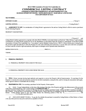 Commercial Listing Contract