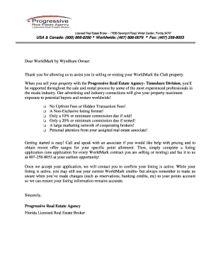 WorldMark by Wyndham Listing Agreement