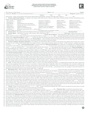 Chicago Association of Realtors Residential Real Estate Sale Contract