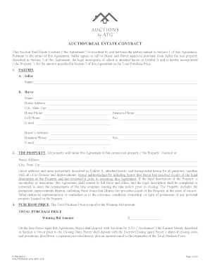 Auction Real Estate Contract