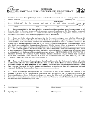 Rider 20B Short Sale Form