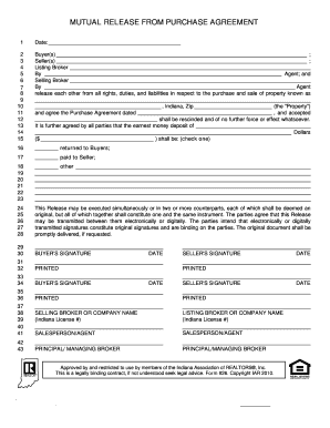 Mutual Release from Purchase Agreement