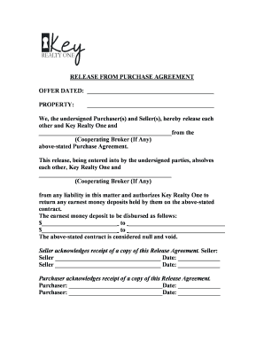 Release from Purchase Agreement