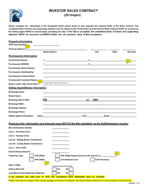 Investor Sales Contract Oregon