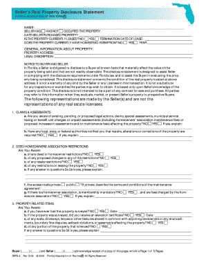 Florida Seller’s Real Property Disclosure Statement