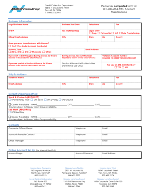 Nassau Lens Company Credit Application Form