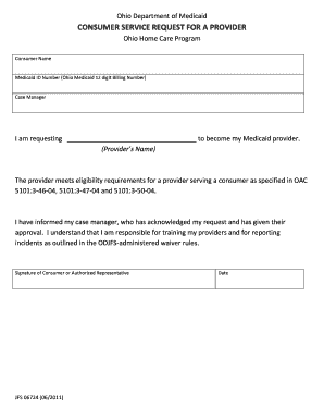 Ohio Medicaid Provider Request Form
