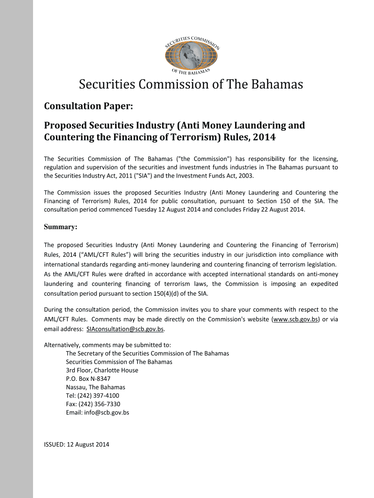 Fillable Online SCB Proposed AML_CFT Rules - Securities Commission of ...