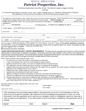 Rental Application Form