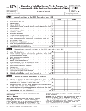 Form 5074 Individual Income Tax Allocation