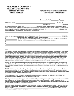 Real Estate Purchase Contract and Receipt for Deposit