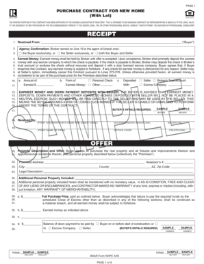 Arizona New Home Purchase Contract