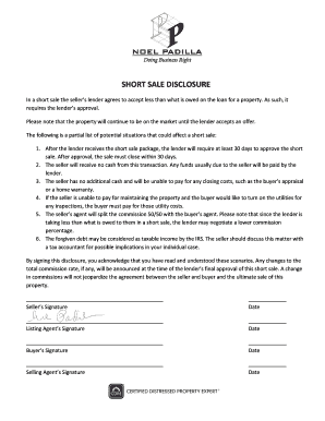Short Sale Disclosure Form