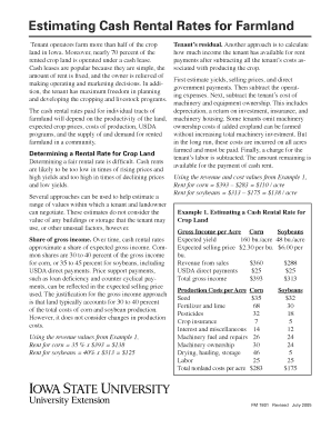 Cash Rental Rate Estimation for Farmland