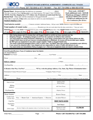 Patient Intake & Rental Agreement