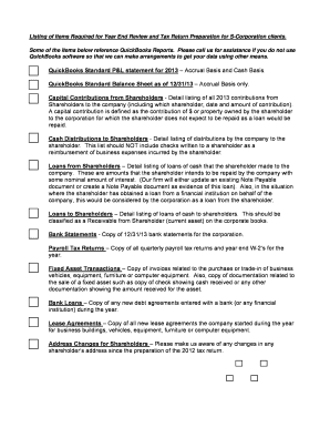 Year End Review and Tax Return Preparation for S-Corporation