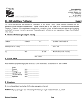 2014-15 Marital Status Verification Form