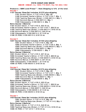 Course Material Order Form