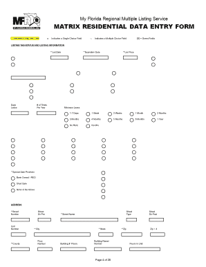 Exclusive management agreement - You should have received Forms A, B, Residential data entry form