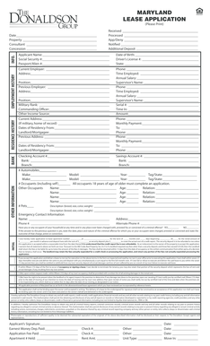 Maryland Lease Application