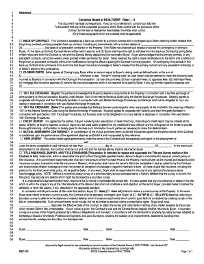 Columbia Board of REALTORS® Rider I