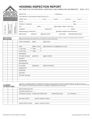 Housing Inspection Report Form