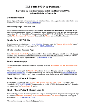IRS Form 990-N e-Postcard Instructions