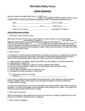 Illinois Listing Agreement