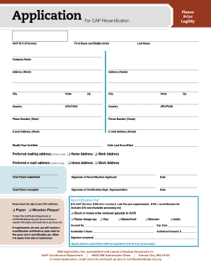 CAP Recertification Application