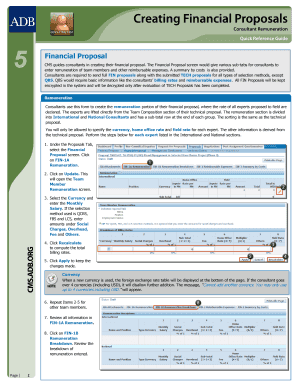 Financial Proposal Form