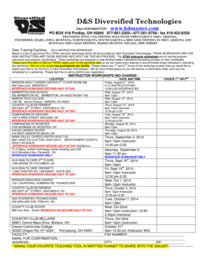 Instructor Workshop Sign-up Sheet - Headmaster