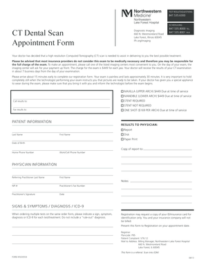 CT Dental Scan Appointment Form