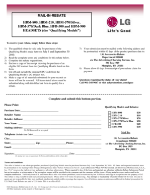 LG Accessories Rebate Form