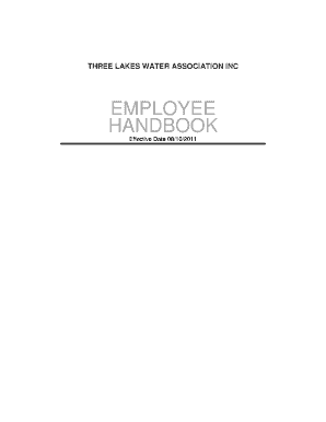 Employee Handbook Template - Three Lakes Water Association Inc