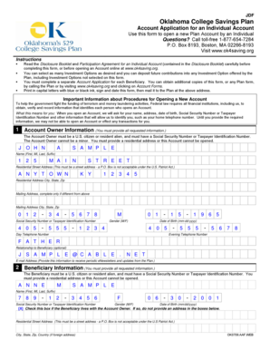 Oklahoma College Savings Plan Application