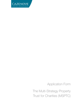 Application Form The Multi-Strategy Property Trust for Charities ...