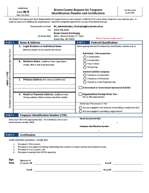 Brown County W-9 Form