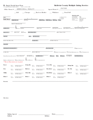 Baldwin County Single Family Real Estate Listing Form